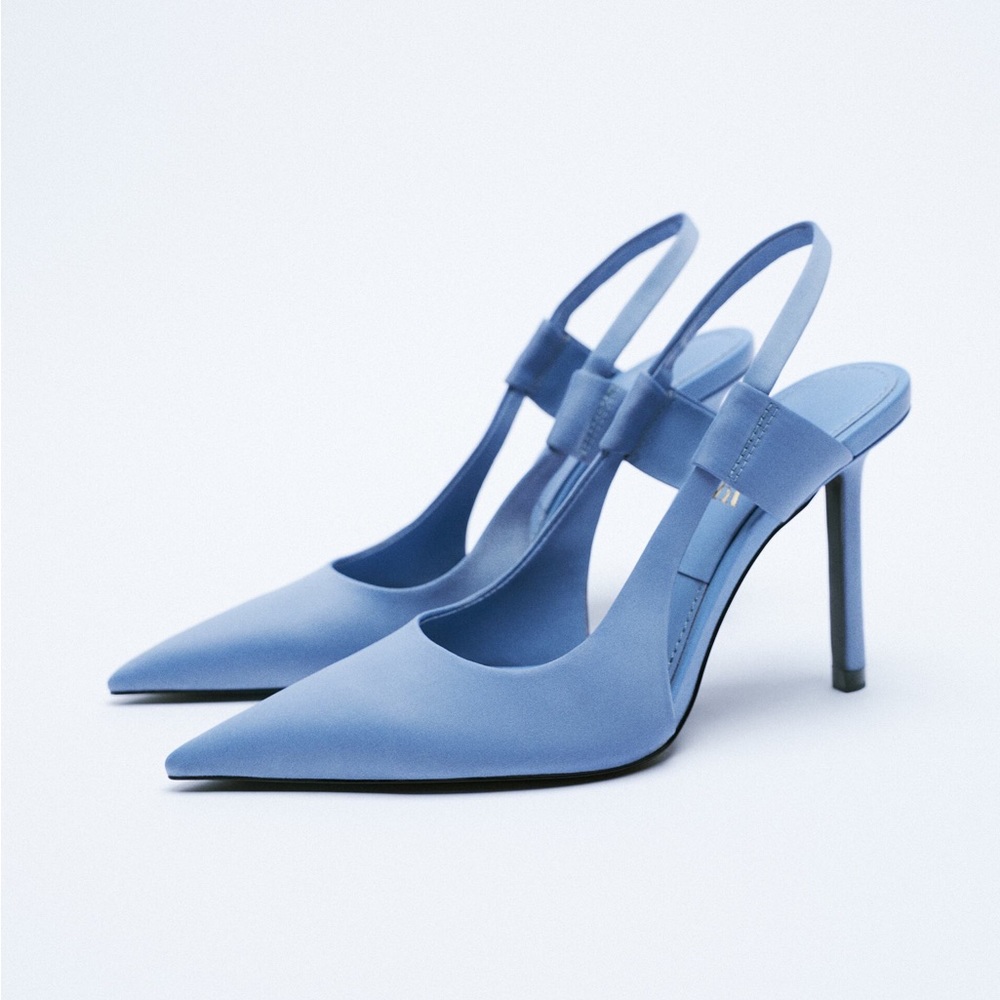 Zara Blue Slingback Heels